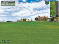 A simulated golf course